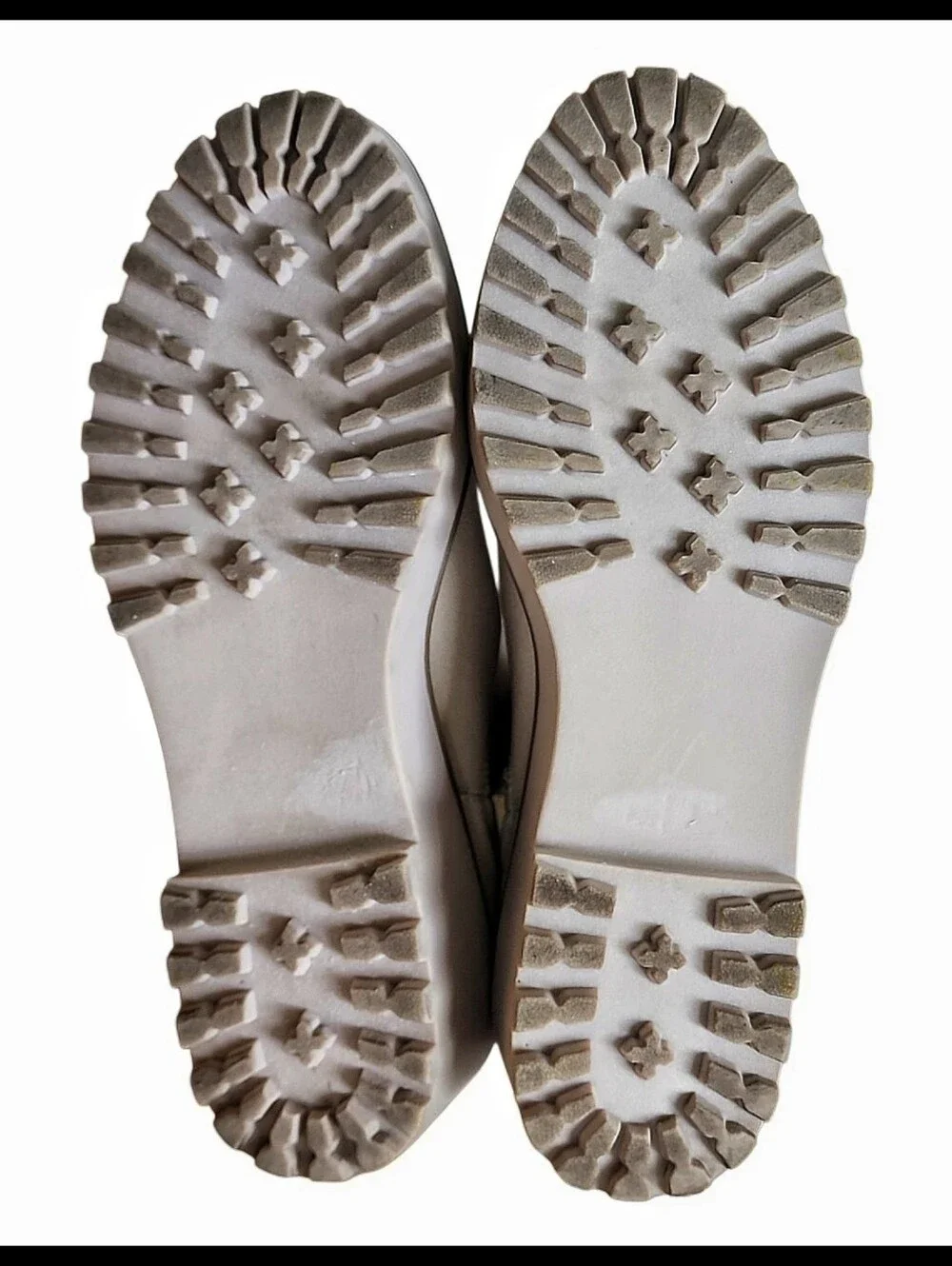 Dolce Vita Rango Canvas Twill Boot Bootie Wedge Lug Sole Khaki White Cream 10